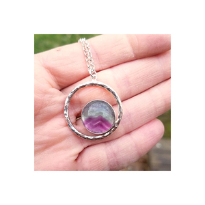 Última Plata de Ley 925 forma redonda Multi fluorita piedra preciosa hecha a mano colgante collar joyería para proveedor mayorista - Product Image 5