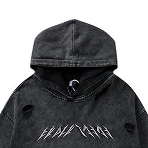 Sudaderas con capucha desgastadas mezcladas de algodón térmico para hombre hechas en Pakistán, suéter con capucha de alta calidad, sudaderas con capucha desgastadas lavadas con ácido - Product Image 5