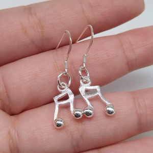 Wholesale 925 <b>Sterling</b> <b>Silver</b> <b>Hoop</b> <b>Earrings</b> Fashion Hiphop Musical Note Charm Drop Dangle Design Factory Price for Musicians - Product Image 1