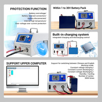 Probador de Capacidad de Baterías Heltec Energy 1-30V 10A, Analizador de Carga y Descarga para Baterías LiFePO4 de 12V y 24V