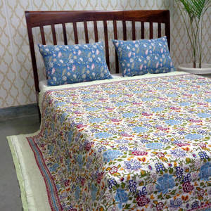 Trapunta Kantha 100% Vintage tradizionale xilografica in cotone organico con stampa jeen Size Patchwork Design lavabile a mano - Product Image 5