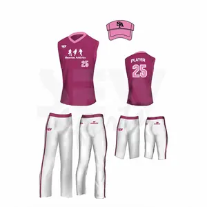 Equipo Softball Uniforme Camisa Pantalón Visera y Calcetines Uniforme de Béisbol Práctica Compresión Moda Mujer Ropa Deportiva 100% Poliéster