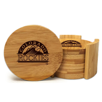 Cadeau promotionnel pour la Journée de la Terre, sous-verre en bambou personnalisé, produits écologiques, ensemble de sous-verres en bambou