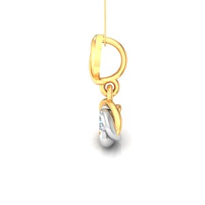 Pendentif solitaire double ton en or 18 ct de 15 cents avec diamant de laboratoire - Product Image 2