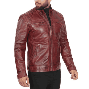 2024 <b>Men's</b> Premium Quality Winter Warm Leather <b>Jacket</b> for Motorbike Breathable Stand <b>Casual</b> Wear High Street Thin Wind Proof - Product Image 4