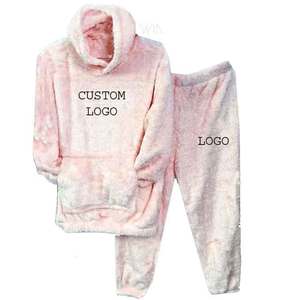 Fabrication de vêtements unisexe copmany fournissant des survêtements en fourrure unisexe super lisse sherpa tissu jogging costumes en fausse fourrure - Product Image 4