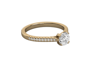 แหวนทองคำขาว 14K ชุบทองคำชมพู ประดับเพชรแล็บโกรว์ทรงรัศมี รับรองโดย IGI ทรงบริลเลียนท์ คลาสสิก เหมาะสำหรับงานแต่งงาน งานหมั้น และวันครบรอบ - Product Image 5