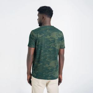 Offre Spéciale T-shirt tissé pour hommes imprimé camouflage direct d'usine coupe ajustée avec logo personnalisé coupe détendue respirante - Product Image 4