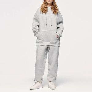Ensemble de survêtement en molleton pour homme de haute qualité en gros, 2 pièces, hiver, coton lourd, jogging, impression personnalisée, capuche, taille élastique - Product Image 6