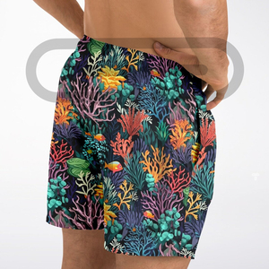 Pantalones cortos de playa de verano para hombre de tendencia superior 100% algodón diseño de logotipo personalizado pantalones cortos de Surf Premium Cierre de cintura elástica estilo Casual - Product Image 6