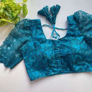Party Wear Designer Embroidery And Hand Work <b>Readymade</b> Net Fully Stitched Ready To Wear <b>Blouse</b> - Product Image 6
