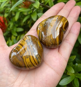 Nueva Llegada Super Calidad Venta Caliente Ojo de Tigre Cristal Hinchado Corazón Bolsillo Piedra Curación Preocupación Piedra Chakra Energía Arte Decoración - Product Image 6