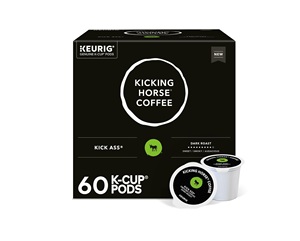 Café Kicking Horse, Kick Ass, Cápsulas de Café Individuales Compatibles con Keurig K-Cup, Tueste Oscuro, Caja de 60 Unidades - Product Image 1