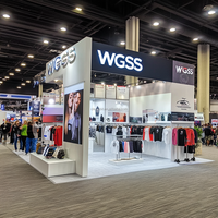 Stand d'exposition modulaire rétroéclairé SEG sur mesure 10x20 20x20 30x30 pieds pour présentation de marque de vêtements lors de MAGIC Las Vegas COTERIE