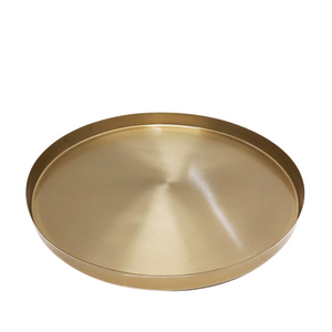 Ustensiles de cuisine assiette de service ronde en fer avec gravure assiettes de couleur or pour hôtels et décoration de Table - Product Image 6