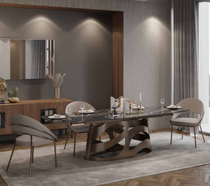 Mesa de comedor exclusiva y de primera calidad con acabados en mármol Top 100% fabricada en Italia para venta minorista y exportación - Product Image 3