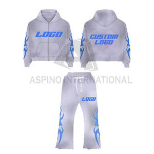 Unisex Custom Splash <b>Paint</b> Streetwear Tracksuit High Quality Heavyweight Flare Sweatpants and Hoodie Winter Jogger <b>Set</b> for Men - Product Image 4