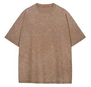 Camisetas de cuello redondo para mujer, camiseta de manga corta informal cómoda con lavado ácido, camisetas de mujer de Color liso con estampado personalizado - Product Image 1