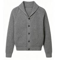 Pulls épais pour hommes FNJIA, cardigan 100% laine, pulls pour hommes avec boutons, col châle, manches longues, tricot texturé, automne