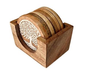 HOME <b>COASTERS</b> HOT Selling Cheese Board New Style Customized <b>Wooden</b> <b>Coasters</b> Set With <b>Coaster</b> Holder - Product Image 1