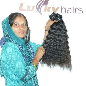 100% vente en gros indien Remy cuticule alignée meilleure qualité couleur naturelle noir Styles bouclés lâche vague profonde fabrique des cheveux humains - Product Image 4