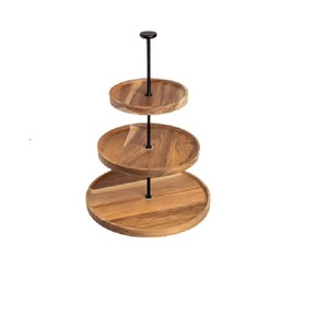 Serveur de gâteau de haute qualité en fer et en bois tendance chaud pour présenter des gâteaux pâtisseries Desserts supports à gâteaux forme de taille personnalisée - Product Image 5