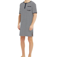 Pyjama Homme Confortable et Abordable à Manches Courtes 100% Coton Tricoté Thermique Respirant avec Logo Personnalisable et Design Uni