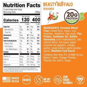 Lenny & Larry's FITZELS <b>Protein</b> Pretzels [Beastly Buffalo] 8 x 3oz Bags - Product Image 6