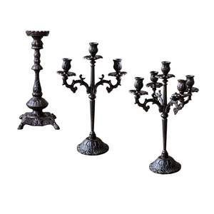 Soporte de candelabros de metal alto adornado para altar de iglesia y diseño decorativo de mesa de recepción de boda - Product Image 6