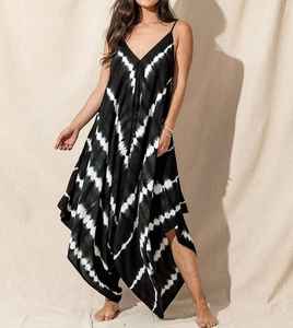 ชุดจั๊มสูทแขนกุดคอวีแขนกุดมัดย้อมสำหรับผู้หญิงชุดไปคลับเซ็กซี่ชุดยาวถึงพื้นจั๊มสูทชิ้นเดียว - Product Image 5