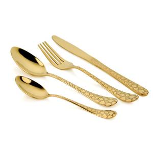 Durable <b>Gold</b> Stainless Steel Cutlery Set Designer Handle Classic Flatware Set For Daily Kitchen - Product Image 3