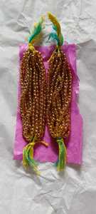 Cuentas de Aleación de Estaño Chapadas en Oro Hechas a Medida, Forma Ovalada, Color Amarillo Lima, Acabado Liso para la Fabricación de Joyas, Decoraciones de Bordado, Elegantes - Product Image 2