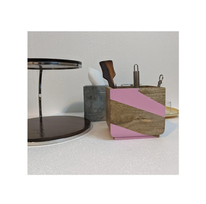 Handmade Eco-Friendly Modern Mango Wood Serving <b>Caddy</b> Unique Double Tiers Standing Type Customized <b>Kitchen</b> Storage Tray - Product Image 3