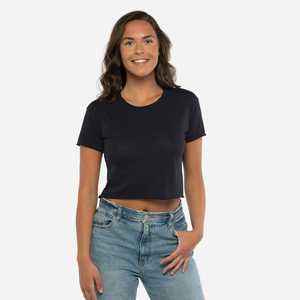 Maglietta da <span class=keywords><strong>donna</strong></span> Basic con scollo rotondo a manica corta da <span class=keywords><strong>donna</strong></span> Pullover giallo <span class=keywords><strong>senape</strong></span> a maniche corte Crop Top traspirante Crop Top - Product Image 2