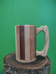 Venta al por mayor Jarras de cerveza de madera Natural hecho a mano Retro taza de madera marrón con asa para café vino cerveza bebidas calientes Navidad - Product Image 4