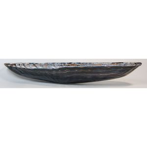 Italian Quality Premium Small Canoe Collection Black Glitter Avventurina Home Decor Great for Any Room Fused <b>Glass</b> Technique - Product Image 2