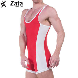 เสื้อกล้ามมวยปล้ำสไตล์ฟรีสไตล์สำหรับผู้ชายผ้ายืดติดโลโก้ด้านหน้าเลือกสีและขนาดได้ - Product Image 6