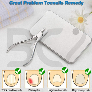 Cortauñas de acero inoxidable hechos a mano con cuchilla curva y apertura de mandíbula ancha, herramienta profesional y duradera para podología. - Product Image 5