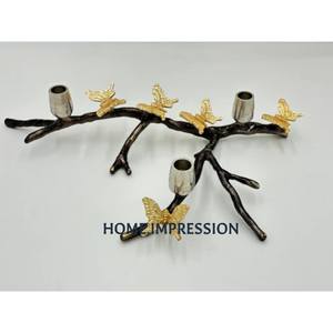 Portavelas elegante de Metal chapado en oro de 4 brazos para mesa de boda candelabro decorativo decoración del hogar candelabro de Metal para interiores - Product Image 4