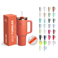 YEWAY Gobelet isotherme sous vide en acier inoxydable 40 oz avec couvercle standard pour la course et l'entraînement, paille incluse, logo personnalisé