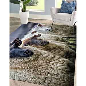 Tapis scandinaves en fausse fourrure de mouton, tapis de ferme, tapis animalier, tapis moelleux à poils longs - Product Image 2