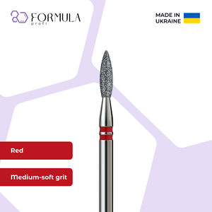 Wholesale Supplier Unique Professional Diamond Drill Bit Sharp Flame 2.1 mm Red Grit <b>Nail</b> Accessories and Tools - Product Image 1