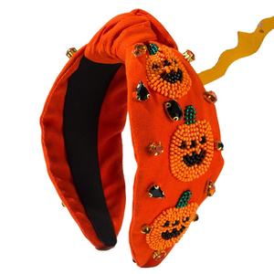 ที่คาดผมแฟชั่นงานปาร์ตี้ฮาโลวีนเป็นมิตรต่อสิ่งแวดล้อมงานปาร์ตี้แนวฮาโลวีนงานปักประดับลูกปัดรูปผีฟักทองสำหรับเด็กผู้หญิง - Product Image 3