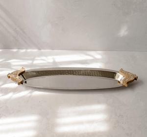 Prix de gros pour attrayant en bois et en métal chocolat et Dessert plateau de service artisanat en aluminium pour les occasions Diwali - Product Image 3