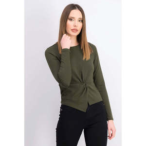 Top da donna Extra Large Val Knot-Front Leisure di Rachel Roy, colore verde medio - Product Image 1
