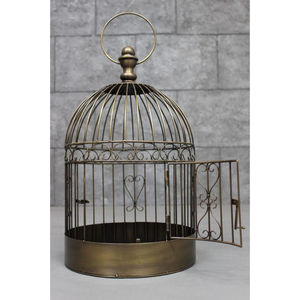 Jaula de pájaros decorativa clásica, Material de Metal de la mejor calidad, jaula de pájaros dorada de forma redonda, venta al por mayor, decoración de jardín para el hogar, casa de loro - Product Image 4