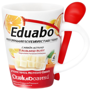Tazza in Ceramica Personalizzata Eduardo con Cucchiaio, Gadget Promozionale Personalizzabile - Product Image 3