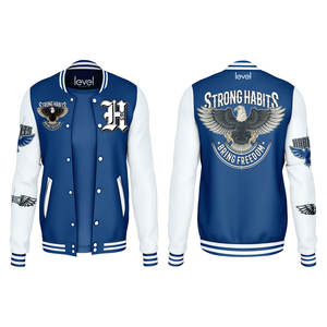 CustomLeather manga béisbol Varsity chaqueta más tamaño Varsity Bomber chaqueta para hombres Casual chaquetas de invierno para hombre - Product Image 3