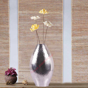 Recién llegado, florero de Metal de aluminio pulido brillante, maceta de mesa de estilo moderno para centro de mesa elegante - Product Image 5