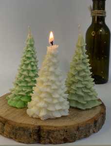 Bougie artisanale en cire de soja en forme de sapin de Noël - Aromathérapie parfumée Décoration d'intérieur faite à la main Fabriquée en Inde - Product Image 4